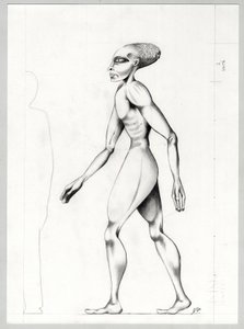 空想科学小説のイラスト: 惑星火星から宇宙または宇宙の征服までのエイリアンまたはエイリアン (エイリアンまたはエイリアン)。 アレッサンドロ・ロナティの絵 作： Alessandro Lonati