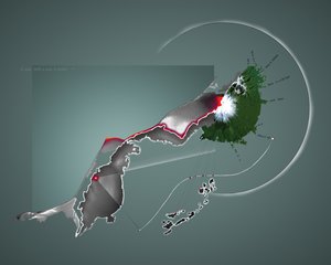 ロシアに攻撃されたウクライナ、2022年（イラスト）