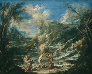 キリストのバプテスマ、c。 1740年。 作： Alessandro Magnasco
