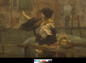 クロッシングまたはセーラーの出発、1901 作： Alessandro Milesi