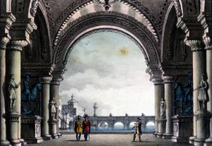 Vincenzo Belliniのオペラ「Bianca e Fernando」のためのSanquiricoのシナリオ。 作： Alessandro Sanquirico