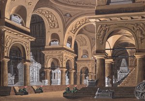 フランチェスコ・ビアンキによるオペラ「Castore e Polluce」の舞台デザイン。 作： Alessandro Sanquirico