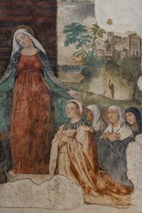 慈悲と祝福されたイスナルド・ダ・キャンポの聖母、詳細 作： Alessandro Verla