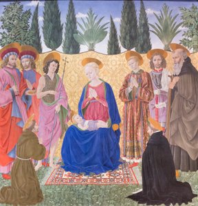 カファッジョーロの祭壇画として知られる、聖人と聖母子 作： Alessio Baldovinetti