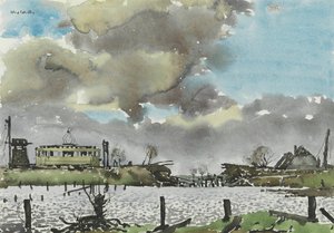 取り壊された橋、ドイツ 作： Alex Colville