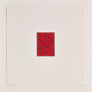 2021年「Red Bits on White」（カードにエナメル） 作： Alex Dunn