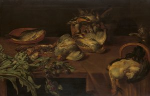 野鳥のある静物 作： Alexander Adriaenssen