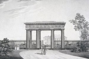 Tsarskoye Seloのキャサリン公園にある私の親愛なる同志の腕の門、1822年 作： Alexander Andreyevich Thon