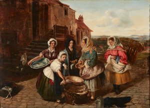 East Lothian Fisherwomen (オイルオンボード) 作： Alexander Carse