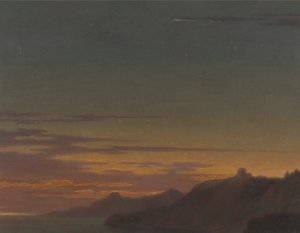 一日の終わり: 海岸に沈む夕日 作： アレクサンダー・コゼンス