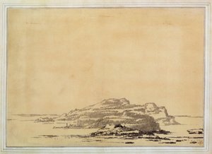 幻想的な風景、1780-85（紙に鉛筆で洗う）