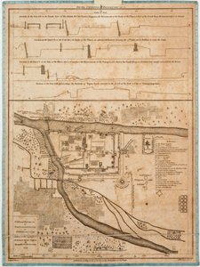 1775年、外科医ロバート・アダムス氏の依頼により、アレクサンダー・セザール・レグーが撮影したシレンガンパトナム市とその周辺。 作： Alexander Dalrymple