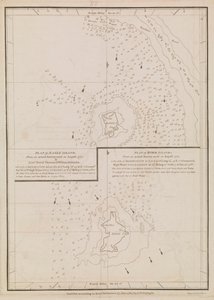 イーグル島とバード島の平面図、18世紀末から19世紀初頭（紙製） 作： Alexander Dalrymple