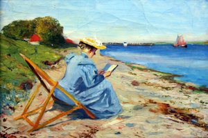Rinkenæs近くのビーチでのToni Eckener氏 作： Alexander Eckener