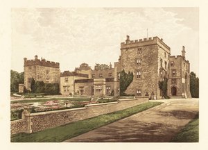 イングランド、カンブリア州、マンカスター城。 、1880年（彫刻）