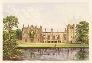 ニューステッド修道院、ノッティンガムシャー、イングランド。 1880年（彫刻） 作： Alexander Francis (after) Lydon