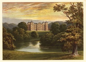 キンバリー ホール、ノーフォーク、イギリスのビュー。 1880年（彫刻） 作： Alexander Francis (after) Lydon