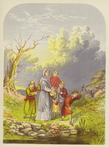 クリスチアーナと彼女の子供たちがスラウオブデスポンドに到着 作： Alexander Francis Lydon