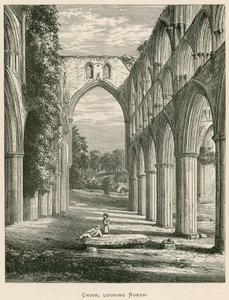 Rievaulx修道院、合唱団、北を見て 作： Alexander Francis Lydon