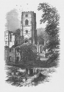 タワー、ファウンテンズ修道院、c1880、1897 作： Alexander Francis Lydon