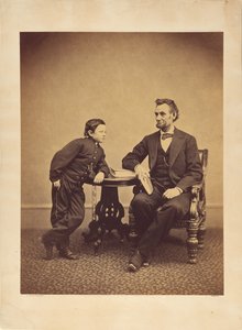 [エイブラハム・リンカーンとその息子トーマス（タッド）】。］ 作： Alexander Gardner