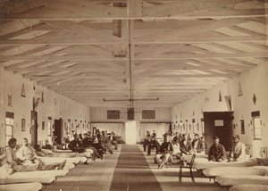 アーモリー スクエア病院、病棟 K の内部、カリフォルニア州。 1863年。 作： Alexander Gardner.