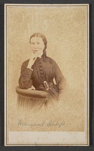 マーガレット・オールソップのカルト・ド・ビジットの肖像画 1865年。 作： Alexander Gardner