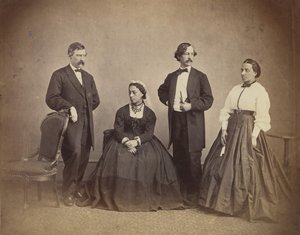 ハワイのエマ女王とその側近、1865 年。