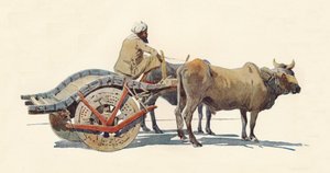 Bullock Cart、ジョードプル、c1880 1905。 作： Alexander Henry Hallam Murray