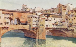 フィレンツェ、ヴェッキオ橋 (カラー リソ) 作： Alexander Henry Hallam Murray