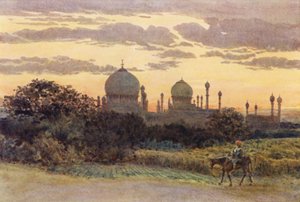 イブラヒムローザ、ビジャプールの後ろに沈む夕日 作： Alexander Henry Hallam Murray