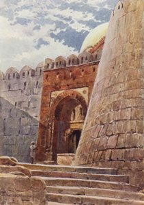 トゥグラックシャーの墓（カラーリトグラフ 作： Alexander Henry Hallam Murray