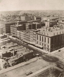 1858年にシカゴの裁判所のキューポラから北西を見る 作： Alexander Hesler