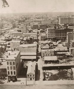 1858年にシカゴの裁判所のキューポラから西を見る 作： Alexander Hesler