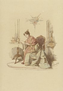 テーブルで手紙を読む女性 作： Alexander Hugo Bakker Korff