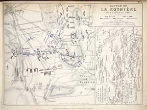 ウィリアムブラックウッドアンドサンズ発行のラロティエールの戦いの地図、エディンバラとロンドン、1848年（手描きの彫刻） 作： Alexander Keith Johnston