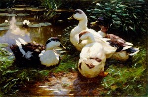 川岸のアヒル 作： Alexander Koester