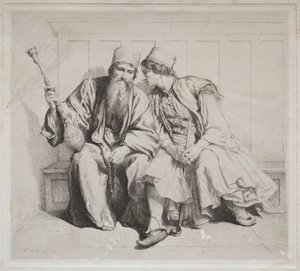 司祭と会話する若いギリシャ人男性 作： Alexander Munro