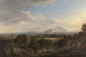 西からのエジンバラの眺め、c.1822-26（キャンバスに油彩） 作： Alexander Nasmyth