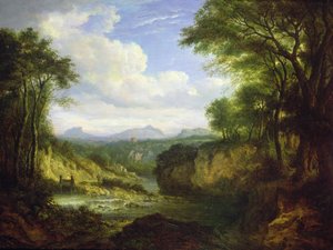 エジンバラの遠景（油彩・パネル） 作： Alexander Nasmyth