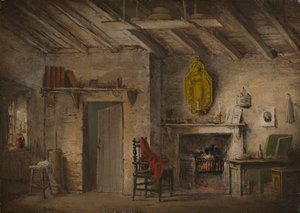 Heart of Midlothian のステージ デザイン。 ディーンズ コテージ 作： Alexander Nasmyth