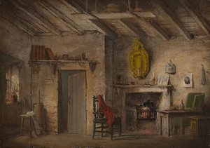 ハート オブ ミッドロジアン、ディーンズ コテージ、カリフォルニア州のステージ デザイン。 1819年。 作： Alexander Nasmyth
