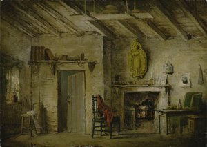 ディーンのコテージ、「ミドロージャンの心臓」の舞台デザイン、1819年頃（キャンバスに油彩） 作： Alexander Nasmyth