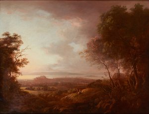 ブラックフォード・ヒルからのエジンバラの眺め (キャンバス上) 作： Alexander Nasmyth