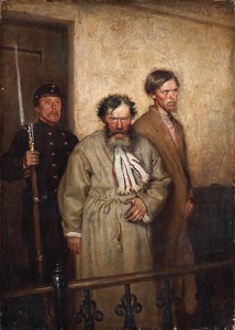 法廷で、1877 作： Alexander Nikanorovich Novoskoltsev