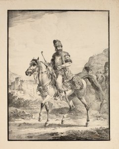 馬に乗ったペルシャ人、1820年 作： Alexander Orlowski