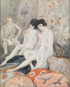彼女の私室の女性、1929 作： Alexander Petrovich Apsit