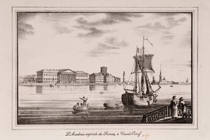 科学アカデミーシリーズ、サンクトペテルブルクの眺め、1820年代 作： Alexander Pluchart