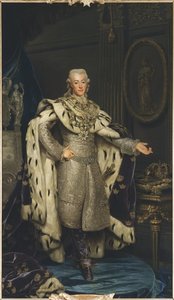 Gustave III de Suede - スウェーデン王グスタフ3世（1746-1792）の肖像、Roslin, Alexander（1718-1793）によるもの。油彩・キャンバス 作： Alexander Roslin