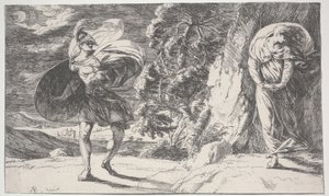 フィンガルとカーボン・カーグラスの出会い」1773年頃の初版（銅版画 作： Alexander Runciman